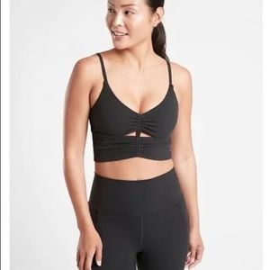 Black Athleta Longline Cinch Bra Size Small